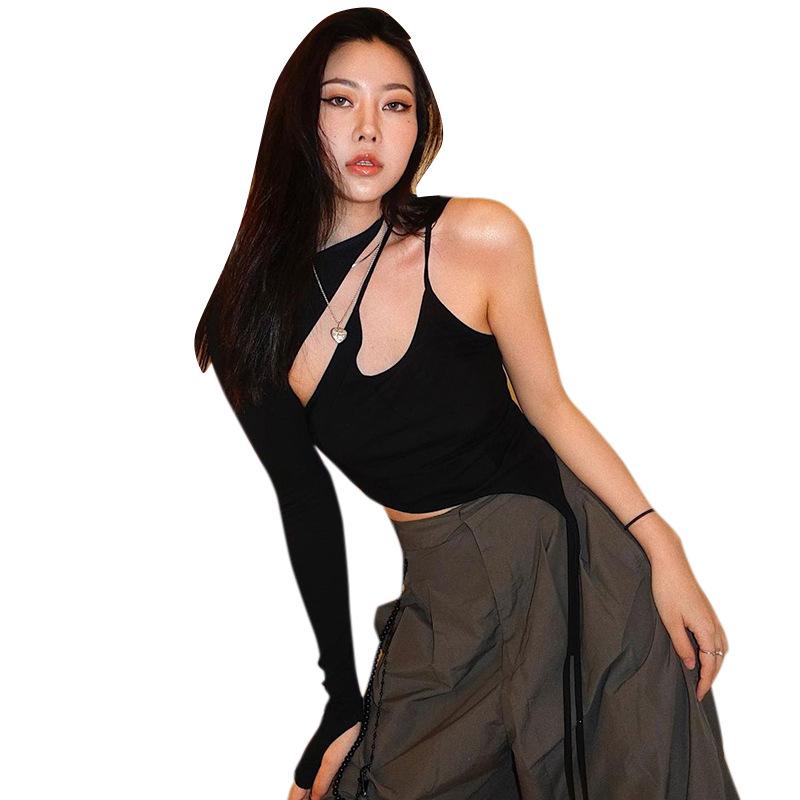 Hollow Out Blusas One Off Shoulder Summer Clothes Tshirts for Women Top Female T-shirt Women's T-shirt Black Sexy Tops T Shirt