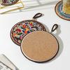 Chinese Court Style Coasters Creative Heat Insulation Ceramic Cork Anti-scald Mats Household High Temperature Waterproof Coaster