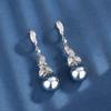 Jewelry Copper Bottom Gold-Plated Inlaid Pearl Temperament Leaf Set Female 16-14Mm