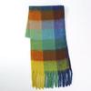 Women's Woolen Scarf Thickened Colorful Plaid Scarf In Winter Men's Autumn and Winter Long Thick Tassel Imitation Cashmere Scarf
