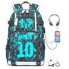 Football Printed Student Backpack Multifunctional Usb Interface Large Capacity Leisure Travel Backpack