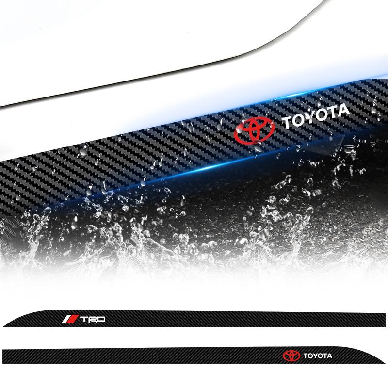 2 stk Karbon Bildør Sideskjørt Terskel Stripe Klistremerker Dekaler Styling for Toyota GR TRD Chr Corolla Yaris Rav4 E150 E120 Land Cruiser 200