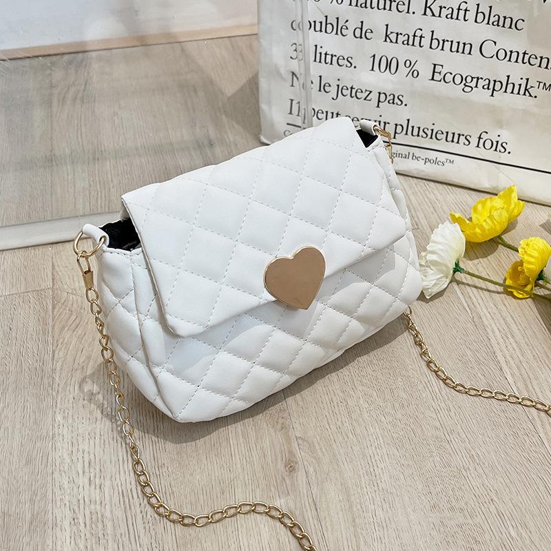 Women's Bag New Versatile Chain Crossbody Mini Bag Light Luxury Saddle Embroidered Rhombus Small Square Bag