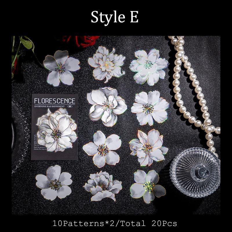 

Наклейки из бронзированного цветка PET для журналов, украшения своими руками, наклейки для скрапбукинга, этикетки, канцелярские принадлежности 80*80mm