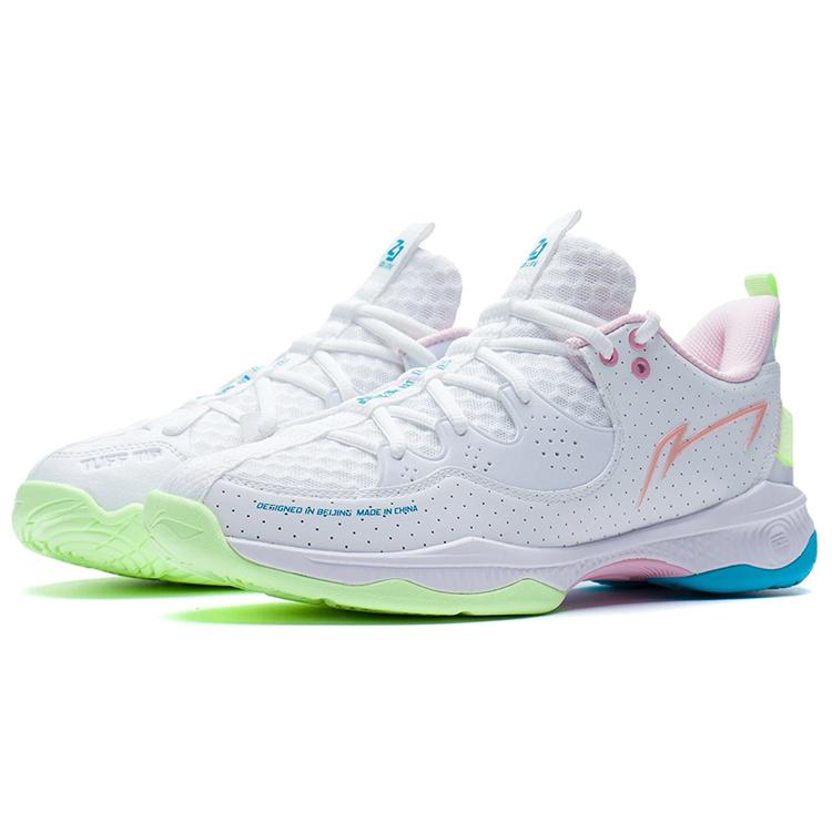 Li Ning Halberd 3 III LITE Textile, Synthetic Leather Comfortable Low top Badminton Shoes Unisex White Pink AYZS016-3