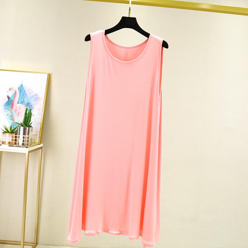 Plus Size Summer Modal Maternity Sleeveless Mid-Length Swing Dress