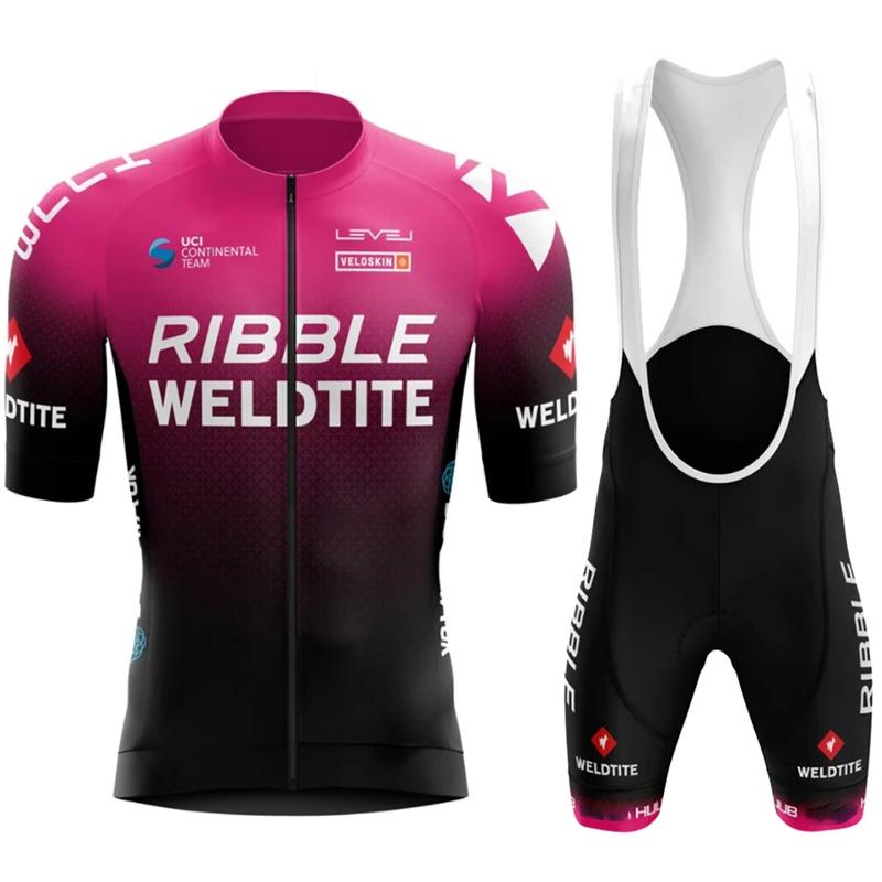 

Ribble Weldtite Cycling Jersey Set Summer Bicycle Suit Quick Drying Bib Shorts Clothes Mtb Maillot Ciclismo Mountain Bike Wear L