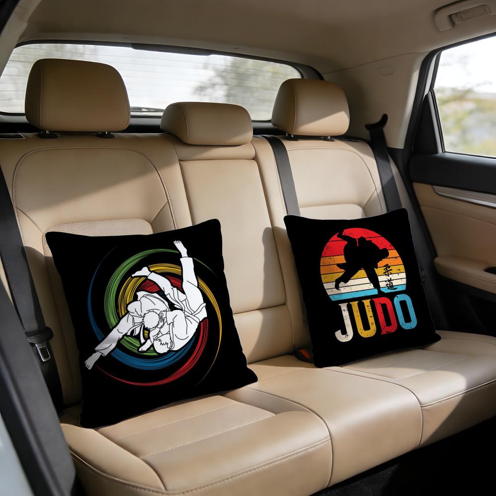 Sports Judo Martial Arts Cushion Cover Short plush pillowcase for bed sofa carwashable