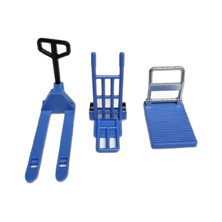1/12 Dollhouses Warehouse Tool Set Of 3 Handcart Forklift Model Realism And Charm To Your Miniature Landscaping