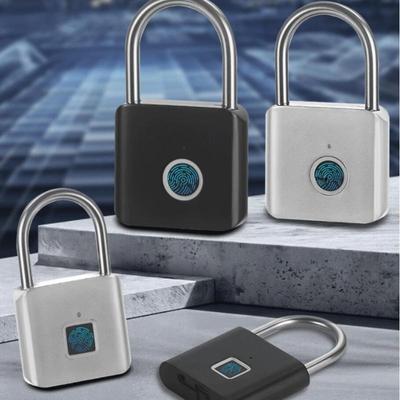 1 Satz Wasserdichtes Türschloss Schlüssellos USB-Aufladung Fingerabdruckschloss Smart Vorhängeschloss 0,5 Sek. Entsperren Tragbares Diebstahlsicheres Vorhängeschloss