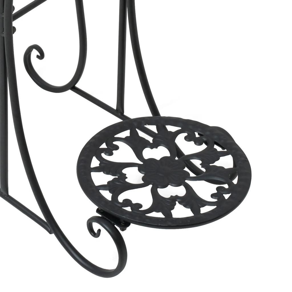 4 Pots Metal Flower Plant Stand Indoor&Outdoor 4-Tier Plant Shelf Display Flower Pot Holder Stand for Patio Garden Corner