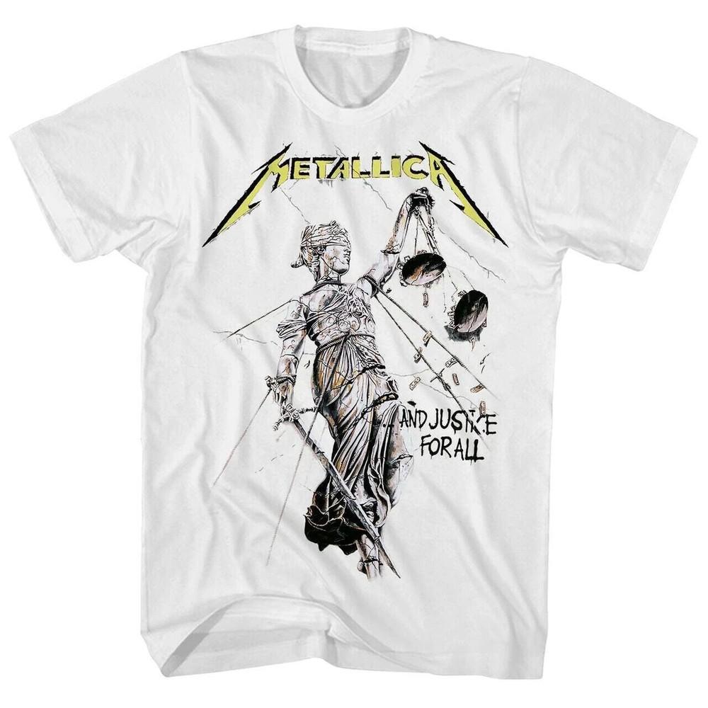 

METALLICA And Justice For All Белая футболка Хэви-метал футболка Взрослый размер S-5XL Унисекс футболка M