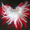 Bright Shining Gothic Women Natural Feather Epaulet Shrug Shoulder Strap for Halloween Carnival Costume Clothing Accessory