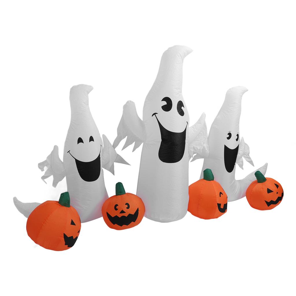 Inflatable Ghost Pumpkin 230cm Blow Up Decoration with LED Lights for Outdoor Yard Lawn