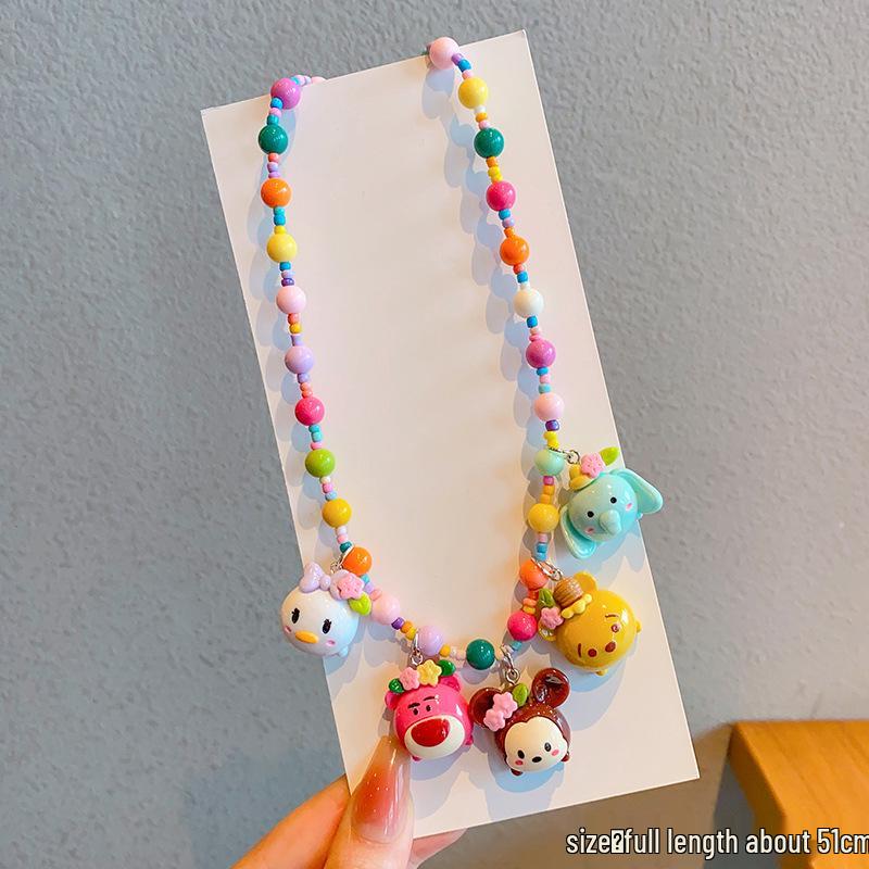 Разноцветное мультяшное ожерелье и кулон для маленьких девочек - Милый аксессуар для юных принцесс