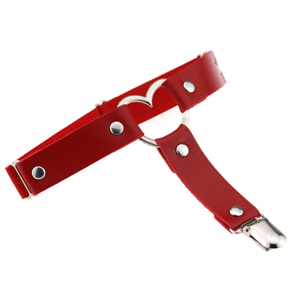 

1 шт. Женский сексуальный панк гот сердце ПУ кожа эластичная подвязка для ног кольцо на бедро аксессуар для одежды подвязка для ног сексуальные чулки подвязки 1PC