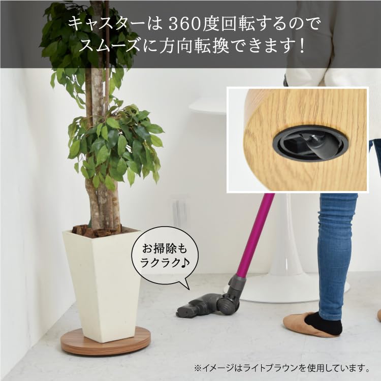 Belca Flower Stand Planter Base with Casters Diameter 30 x Height 3.5cm Gray Round Pot Holder Load Capacity 25kg Movable BB-PB-GY