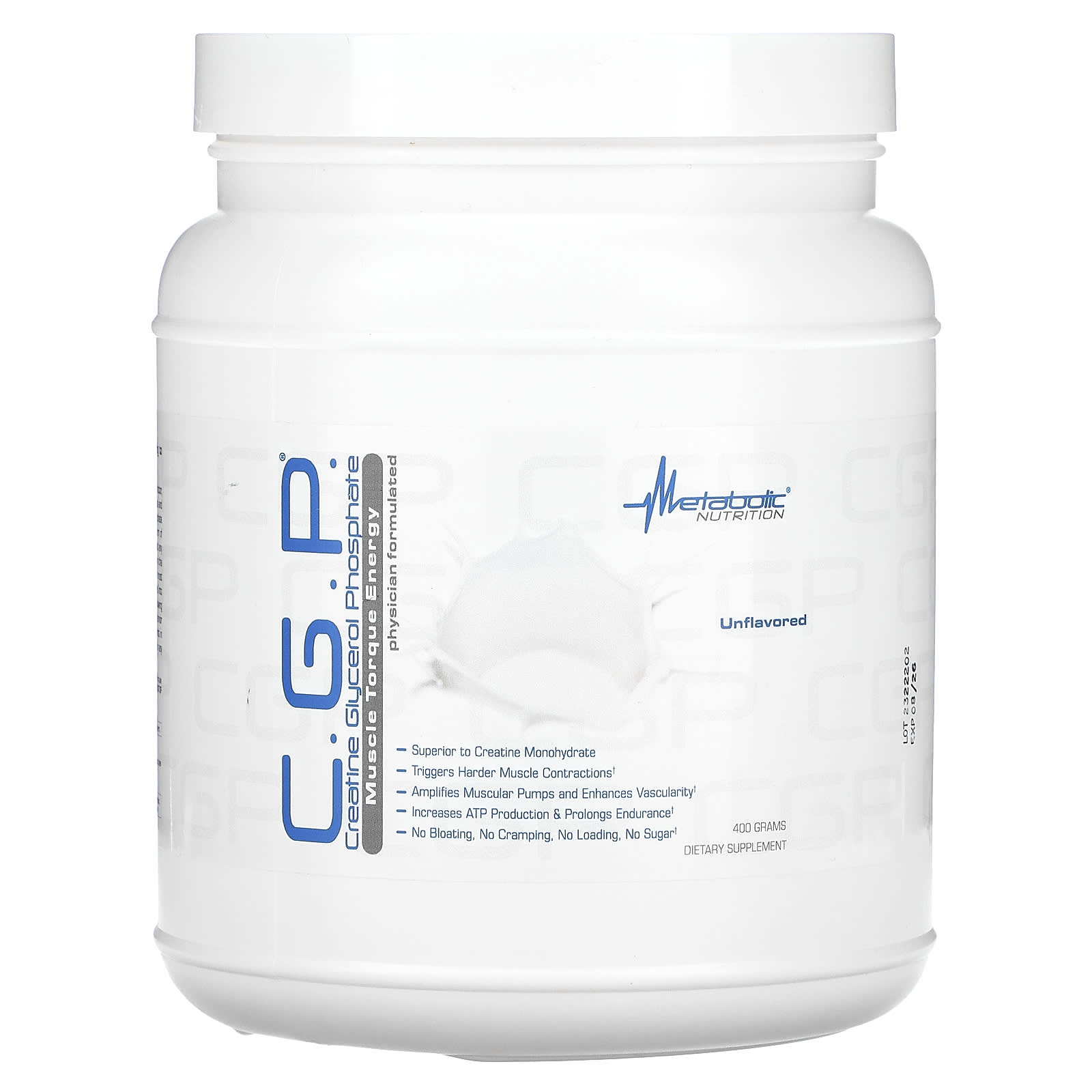 

Metabolic Nutrition, CGP, Unflavored, 400g
