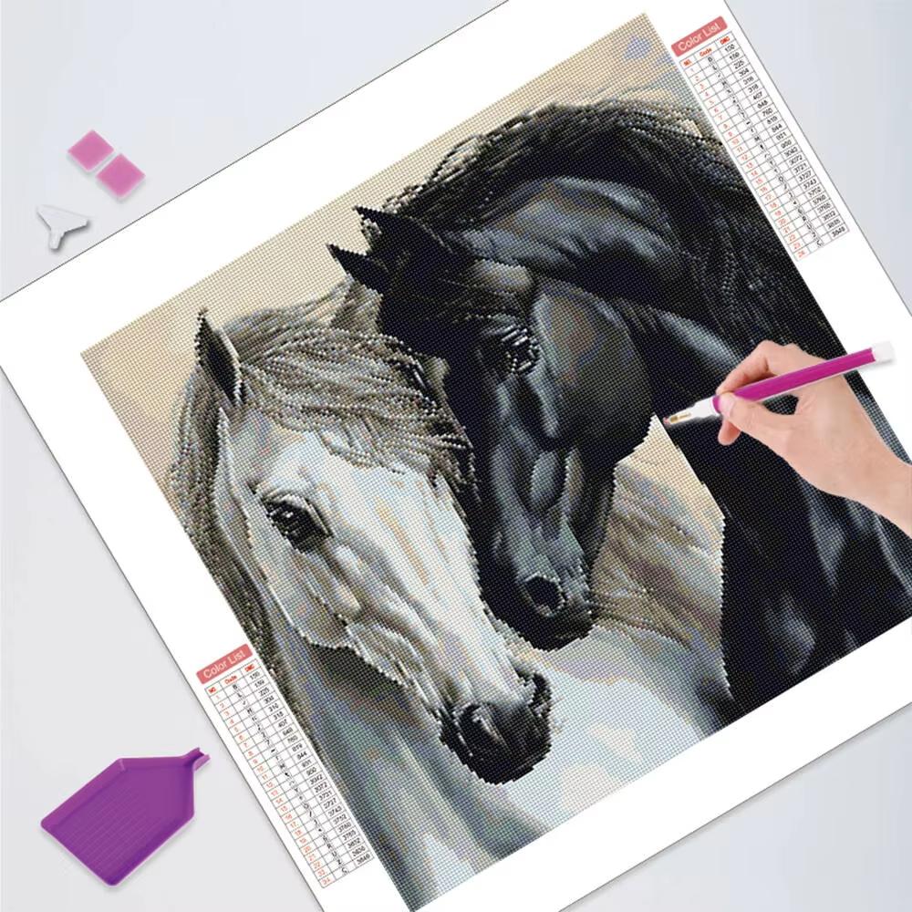 New Collection Diamond Mosaic Horse Sun Diamond Painting Full Round Drill Embroidery Animal Wall Decoration