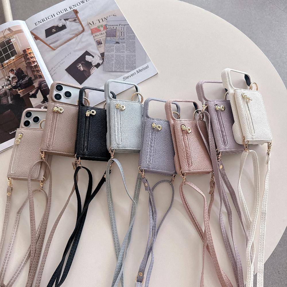 Crossbody Ring Holder Zipper Cards Solt Wallet Leather Case For Google Pixel 10 Pro XL 9A 9 8 8A 7A 7 Long Lanyard Pocket Cover