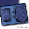 Men's Black Striped 3-Piece Gift Set: Hand-Tied 8cm Tie with Pocket Square & Cufflinks