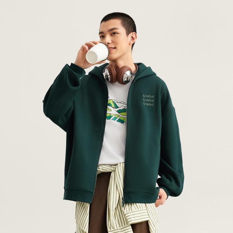 Giacca con cappuccio in pile serie Lifestyle sportivo Li Ning Giacca unisex AWDVC61-5