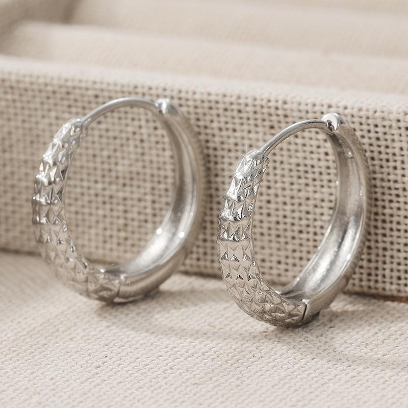 Romantic Concise Silvery Plated Hoops Earrings for Couples Exquisite Party Festival Versatile Jewelry Accessories Gifts