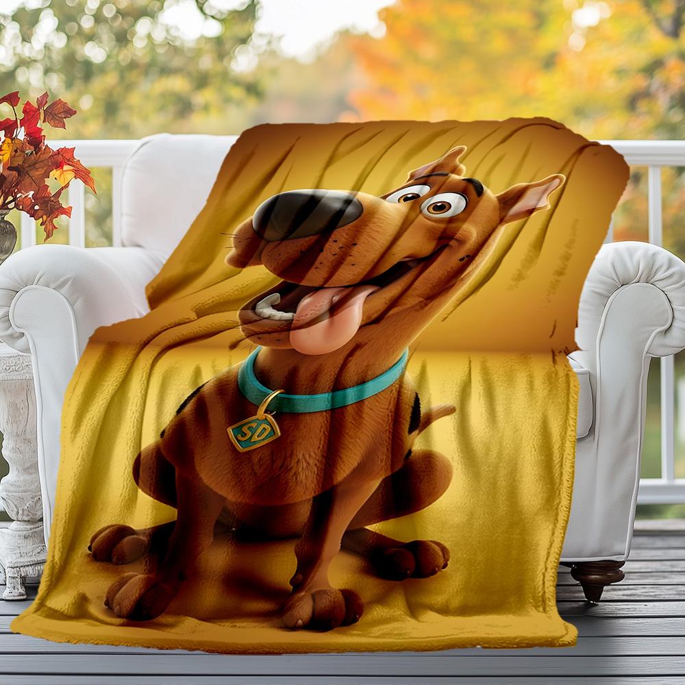 1pc Scooby Doo Outdoor Blanket - Throw Blanket, Soft , Flannel Blankets, Living Room, Travel, Camping C1209081