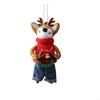 Tree Hanging Christmas Deer Ornament with Loop and Handcrafted Texture for Seasonal Indoor Accent Use and Display Y5GB