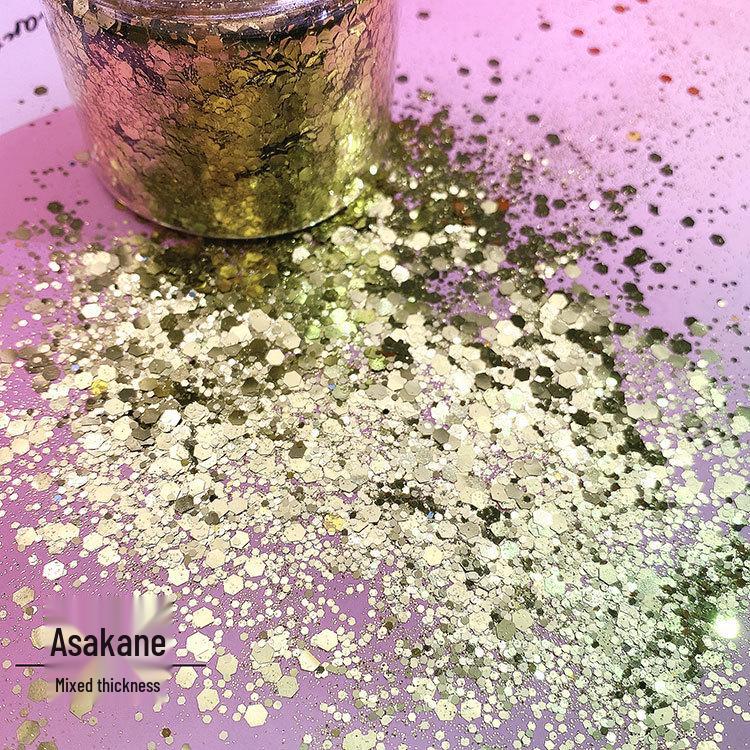 80ml Large Bottle Gold Glitter Sequin Powder for DIY Makeup, Painting, and Crafts