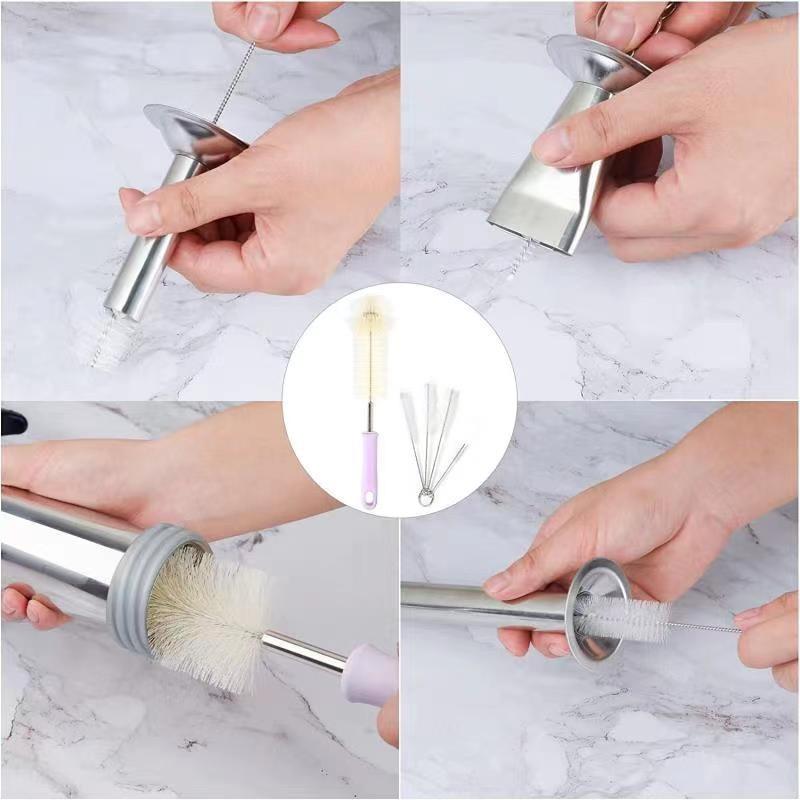304 Stainless Steel Jerky Gun Handmade Sausage Maker Portable Sausage Stuffer Manual Operation Meat Pusher Kit