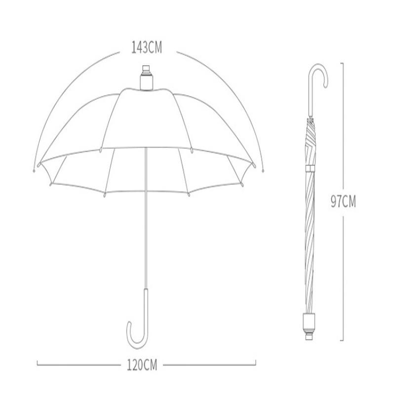 Stylish and Durable Umbrella with 16 Ribs and Carrying Sleeve Ideal for Both Men and Women