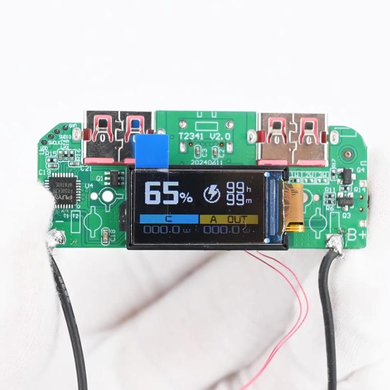 1Pcs Bidirectional Fast Charger Buck Converter Mobile Power Module DIY Power Motherboard With Display Type-c USB 22.5W