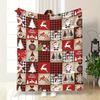 1pc Christmas Tree Blanket Deer Snowflake Print Soft Flannel Blanket for Home Living Room Bedroom Decor New Year Christmas Gift