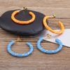 Nidin New Trendy 5 Candy Colors Threaded Strip Pendant Earrings Enamel Oil Dripping Women Elegant Retro Party Jewelry Gifts