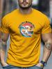 Mens Surfing TShirt High Tides Good Vibes Cat Print Short Sleeve Round Neck Breathable Oversized Beach Daily Wear