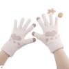 Love Warm Outdoor Cold and Warm Embroidered Knitted Gloves Student Fleece Thickened Autumn and Winter Ladies Touch Screen Gloves