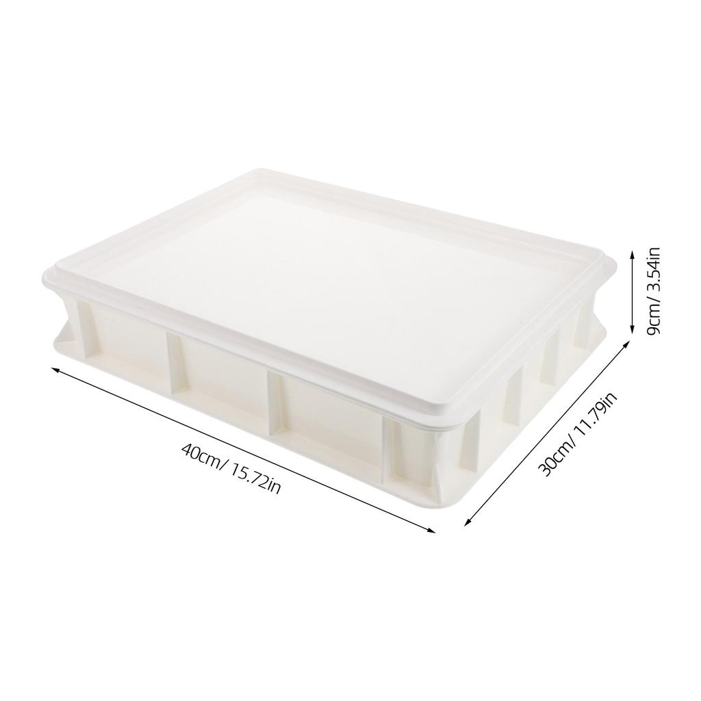 Stackable Pizza Dough Proofing Box Commercial Plastic Tray Lid Space-Saving Container for Home Bakery Dough Storage