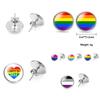 Elegante Metall-Ohrstecker mit Regenbogenflaggen-Thema Schlichtes und stilvolles Design 2022