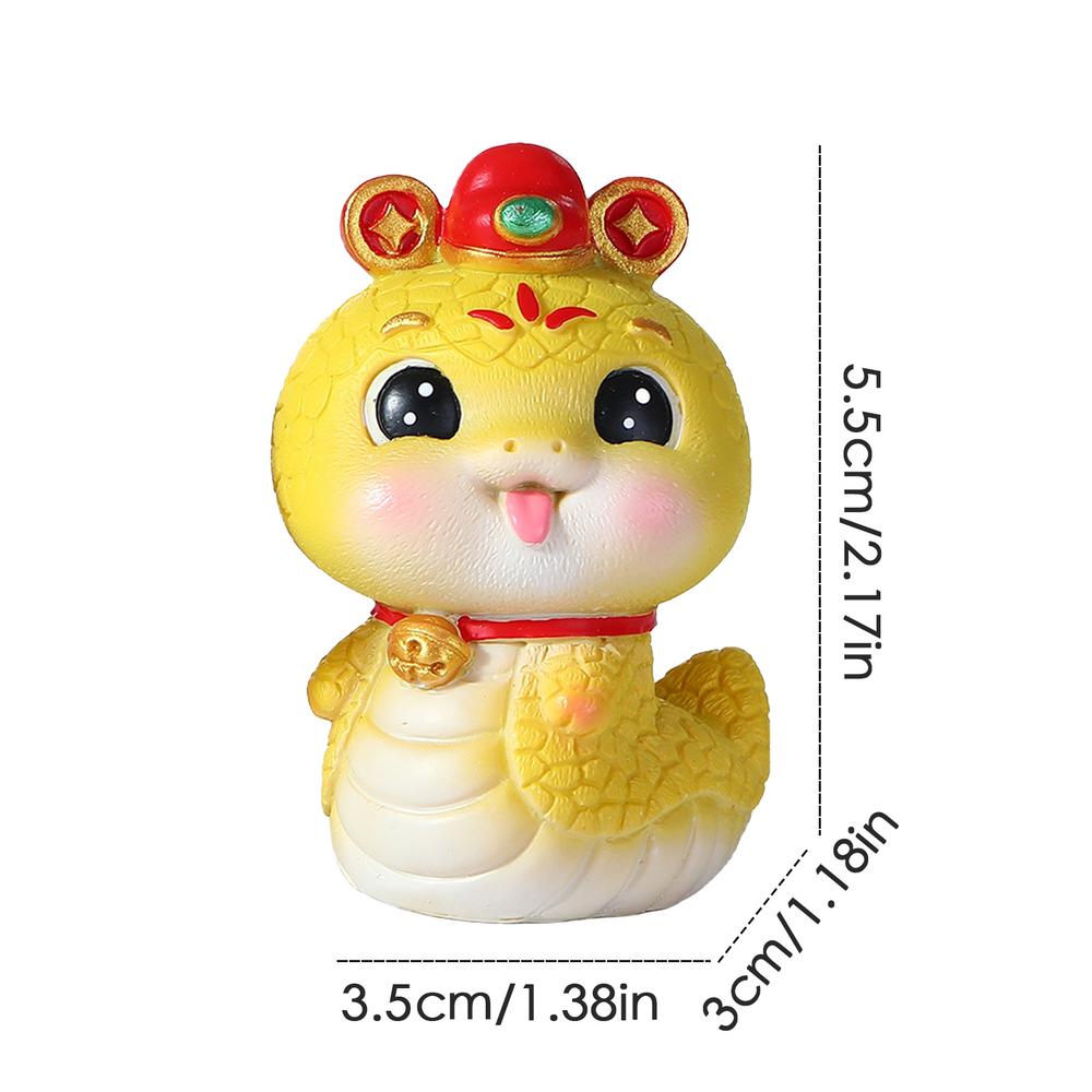 Year Of The Snake Statue Resin Statue Home Decor Cartoon Chinese New Year Figurines 2025 Lunar New Year Statue Ornaments Resin