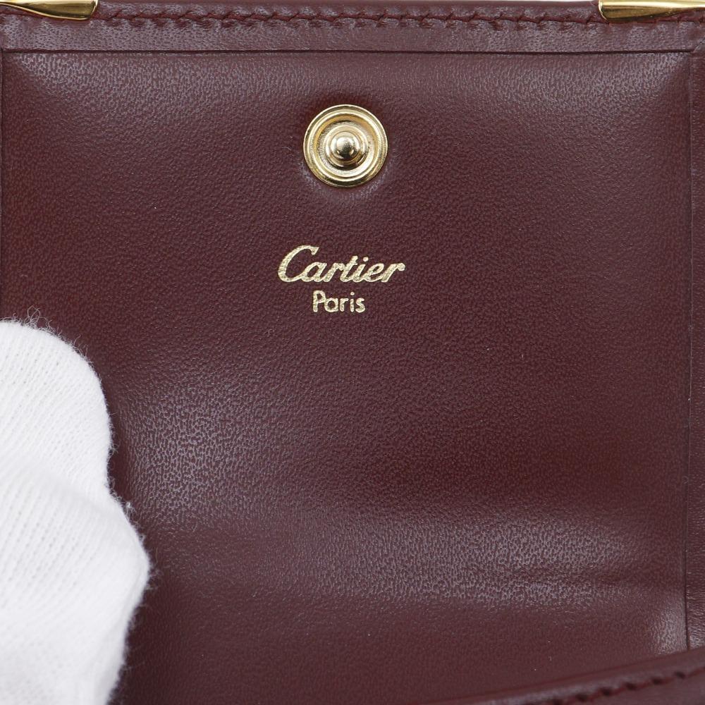 CARTIER Must Line Coin Purse Bordeaux Calfskin unisex Used