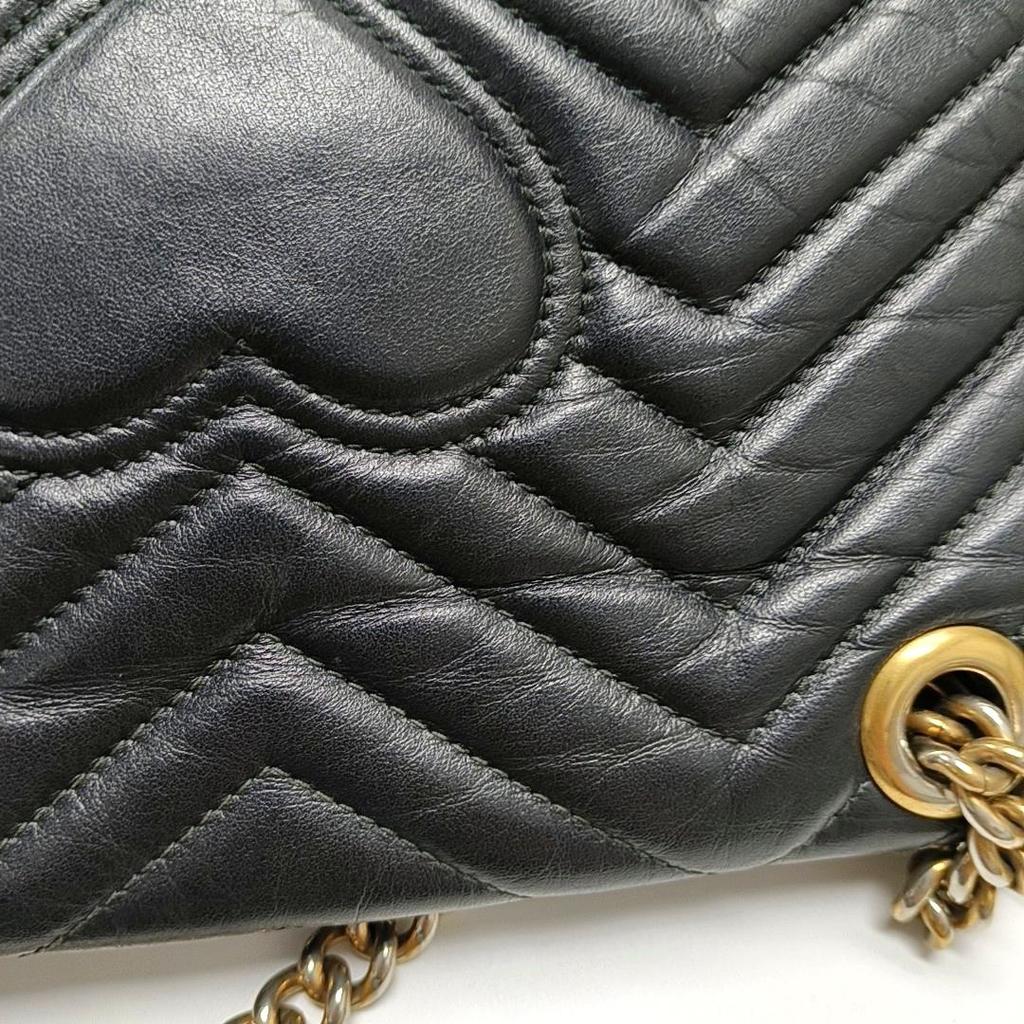 [Pre-Owned] Gucci GG Marmont Small Matelassé Shoulder Bag 'Black' - Good #CPZZOR