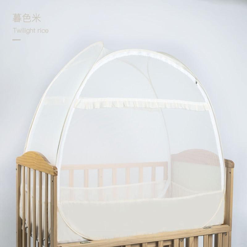 Baby Crib Mosquito Net, Tent-style Magic Baby Anti-fall Cover, Universal, No Installation Required, with a Base, Foldable for Infants and Children
