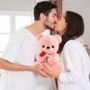 RANJIMA Teddy Bear with Rose, 35cm Pink Plush Stuffed Animal Toy Pillow Birthday Valentine's Day Gift for Girlfriend Women