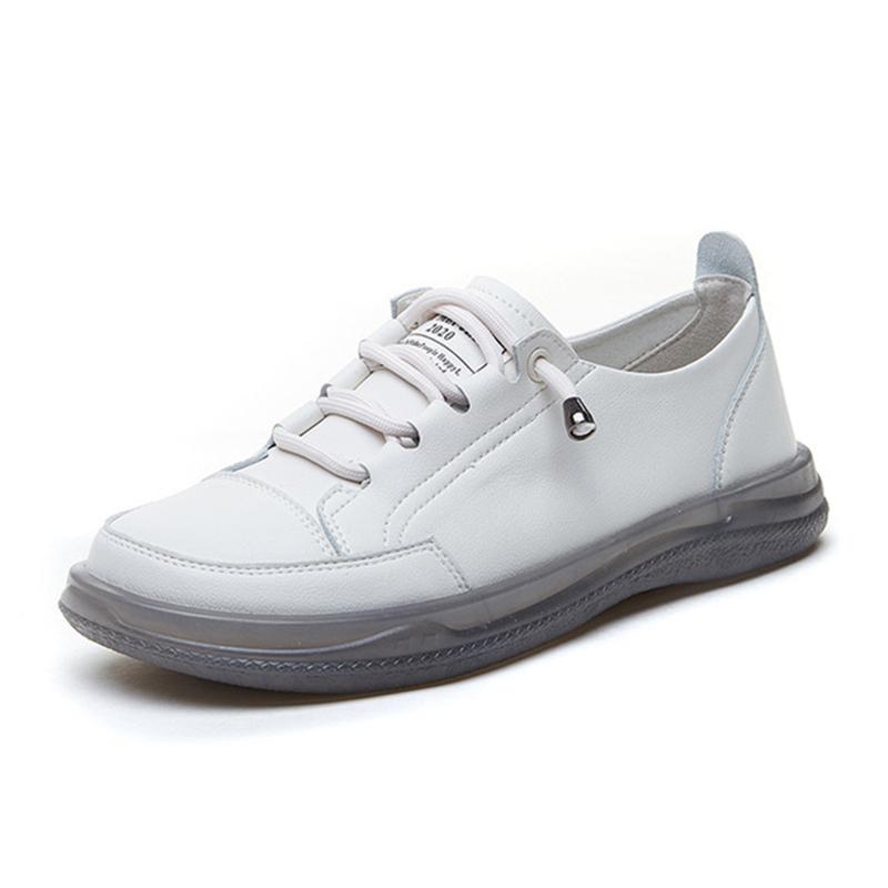 Fashion GKTINOO Genuine Leather Women's Flat Sneakers Large Size 35-41 Autumn Vulcanized Shoes Ladies Casual Shoes Comfortable Flats