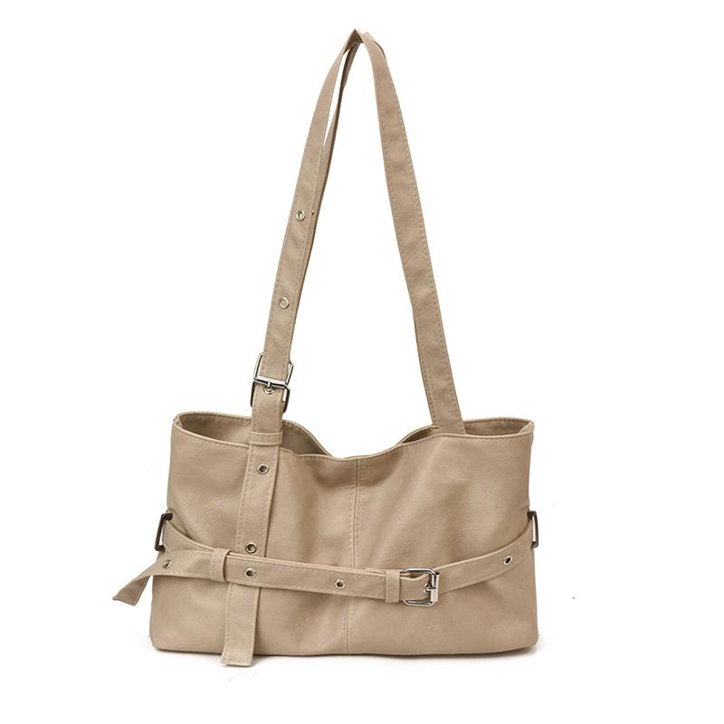 2026 Autumn Retro Large-Capacity Commuter Shoulder Handbag бежевый