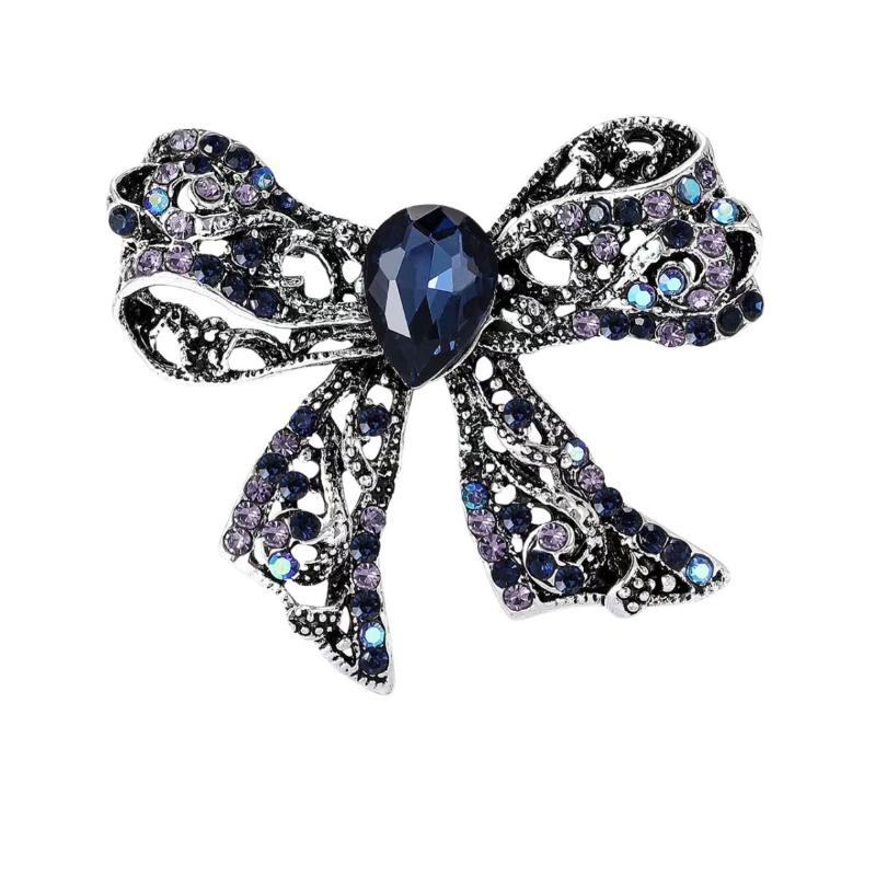 Classic Vintage Bowknot Brooches For Women Unisex Rhinestone Pearl Bow Party Casual Brooch Pins Gifts