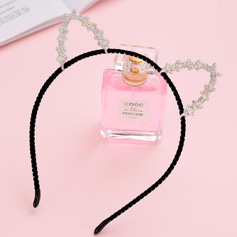 Cute Kawaii Rhinestone Little Devil Cat Ear Headband Hair Clip