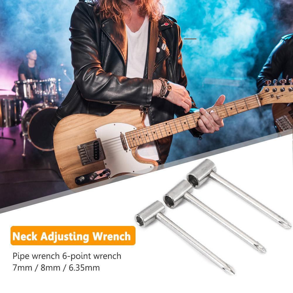 7/8/6.35mm Guitar Pipe Hexagon Socket Metal Guitar Truss Rod Wrench Repair Tool