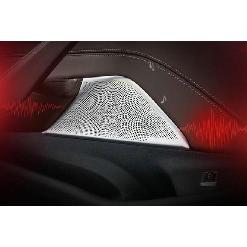 Silver Steel Inner Door Speaker Frame Cover Trim For BMW 5 Series G30 2018-